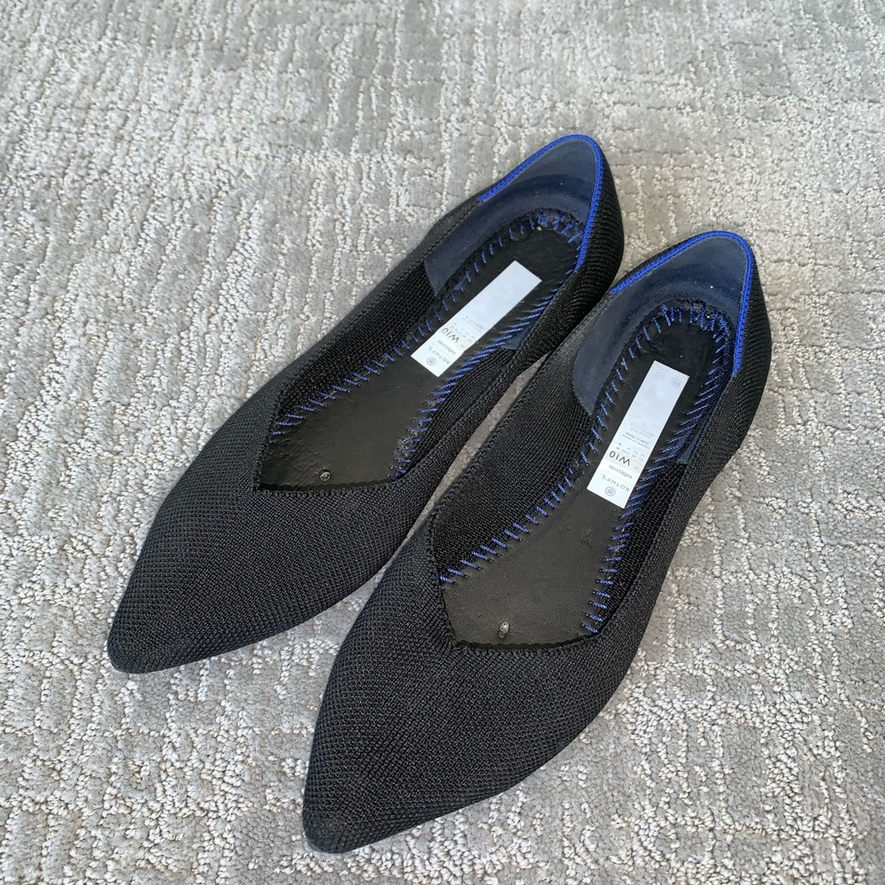 Rothy Point Black size 10